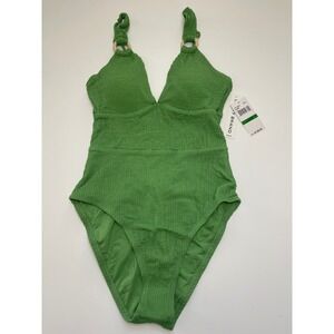 Lucky Brand Plunge Green One Piece‎ Swimsuit Size Large